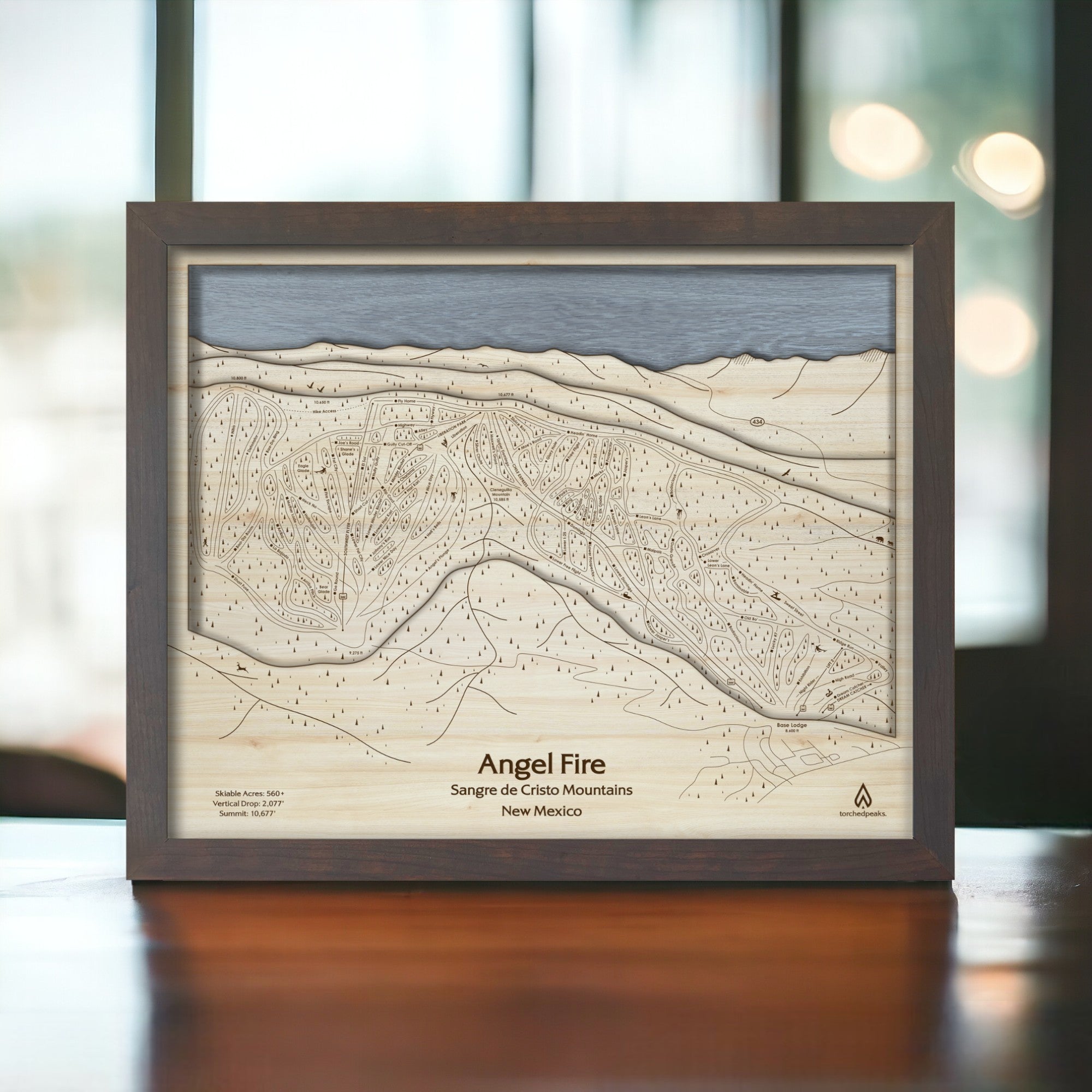 Angel Fire Ski Resort Map, Wall Art, Ski Cabin Decor
