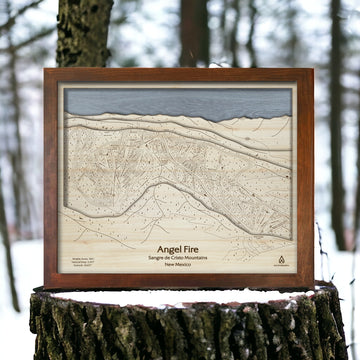 Angel Fire New Mexico, Ski Area Map, 3D Wood Map
