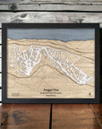 Ski Cabin Decor: Wooden Wall map of Angel Fire Ski Area in New Mexico. 