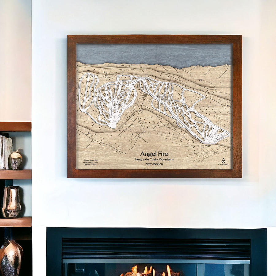 Angel Fire NM Wooden Map, Ski Home Decor, Gifts for Skiers