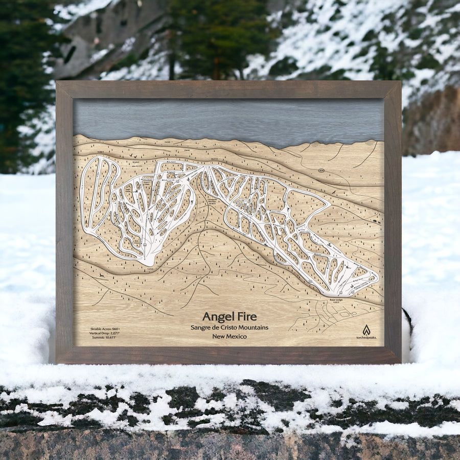 Angel Fire Ski Trail Map, Wood Mountain Art