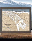 Aspen Mountain CO 3D Wood Ski Resort Map, Skiing Wall Art