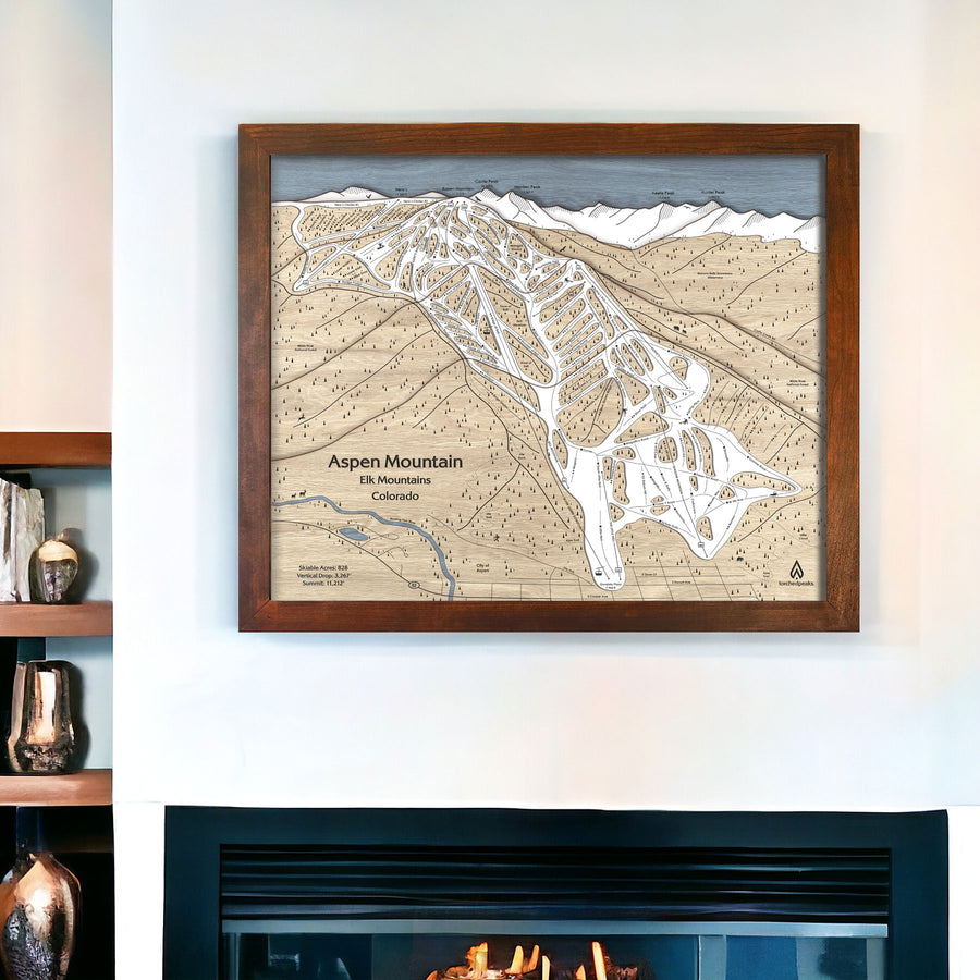 Aspen Mountain Wooden Trail Map