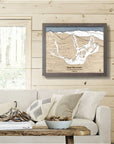 Bear Mountain California, Wooden Ski Trail Map