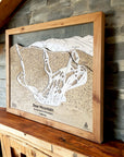 Bear Mountain Ski Map, 3D Wood Ski Trail Map designed by Torched Peaks