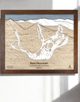 Big Bear Mountain Ski Resort Map, Wooden Ski Sign Map