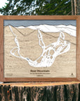 Bear Mountain Ski Map, 3D Wood Ski Resort Map, Ski Wall Art