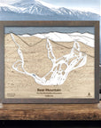 Bear Mountain CA Wooden Ski Sign, Skiing Art 