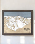 Bear Valley Map, Ski Trail Map of Bear Valley Ski Resort in California, Home Decor, Wall Art