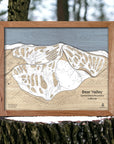 Bear Valley Framed Ski Resort Map, Home Decor, Skiing Gift