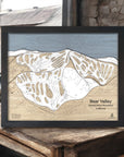 Bear Valley Wooden Ski Map, Ski Home Decor, Skiing Art