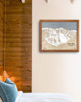Bear Valley California Ski Trail Map | Laser Engraved Ski Slope Mountain Art