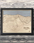 Bear Valley California Ski Trail Map | 3D Layered Wood Mountain Mountain Art
