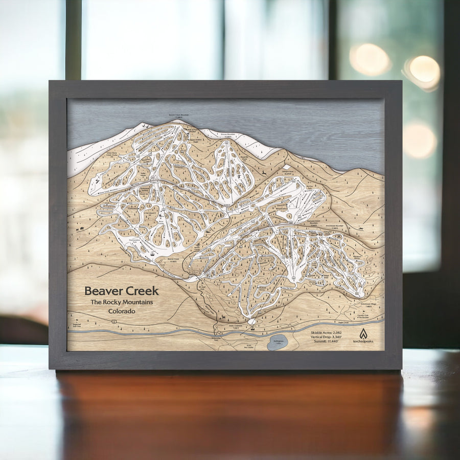 Ski Cabin Decor - Beaver Creek Ski Trail Map Art