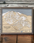 Wooden Wall Map featuring Beaver Creek, Ski Map Art