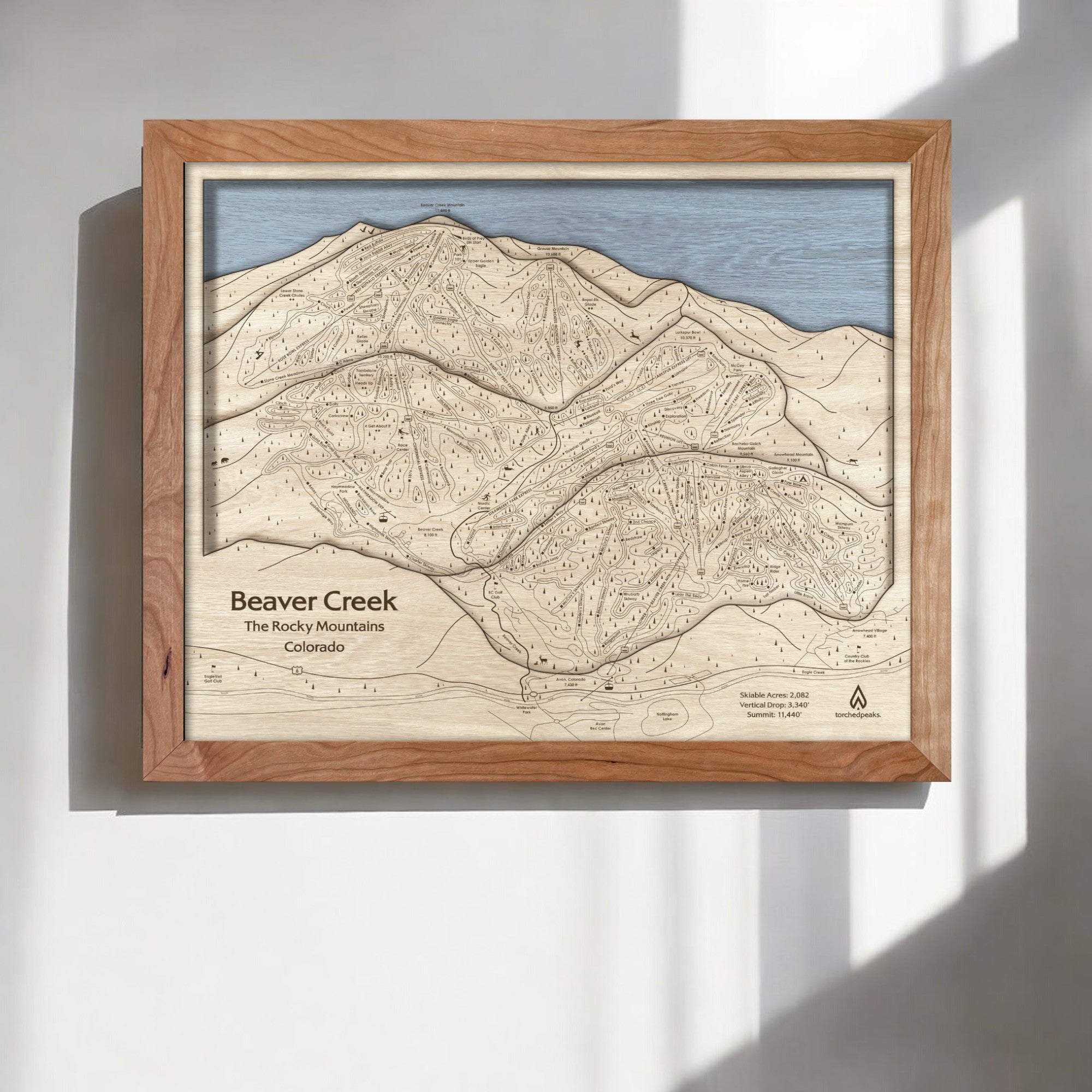 Beaver Creek CO Wood Ski Map, Skiing Wall Art