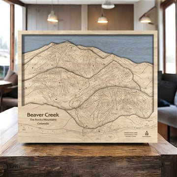 Beaver Creek Winter Ski Map, Ski Cabin Art, Skiing Decor, Art for Skiers