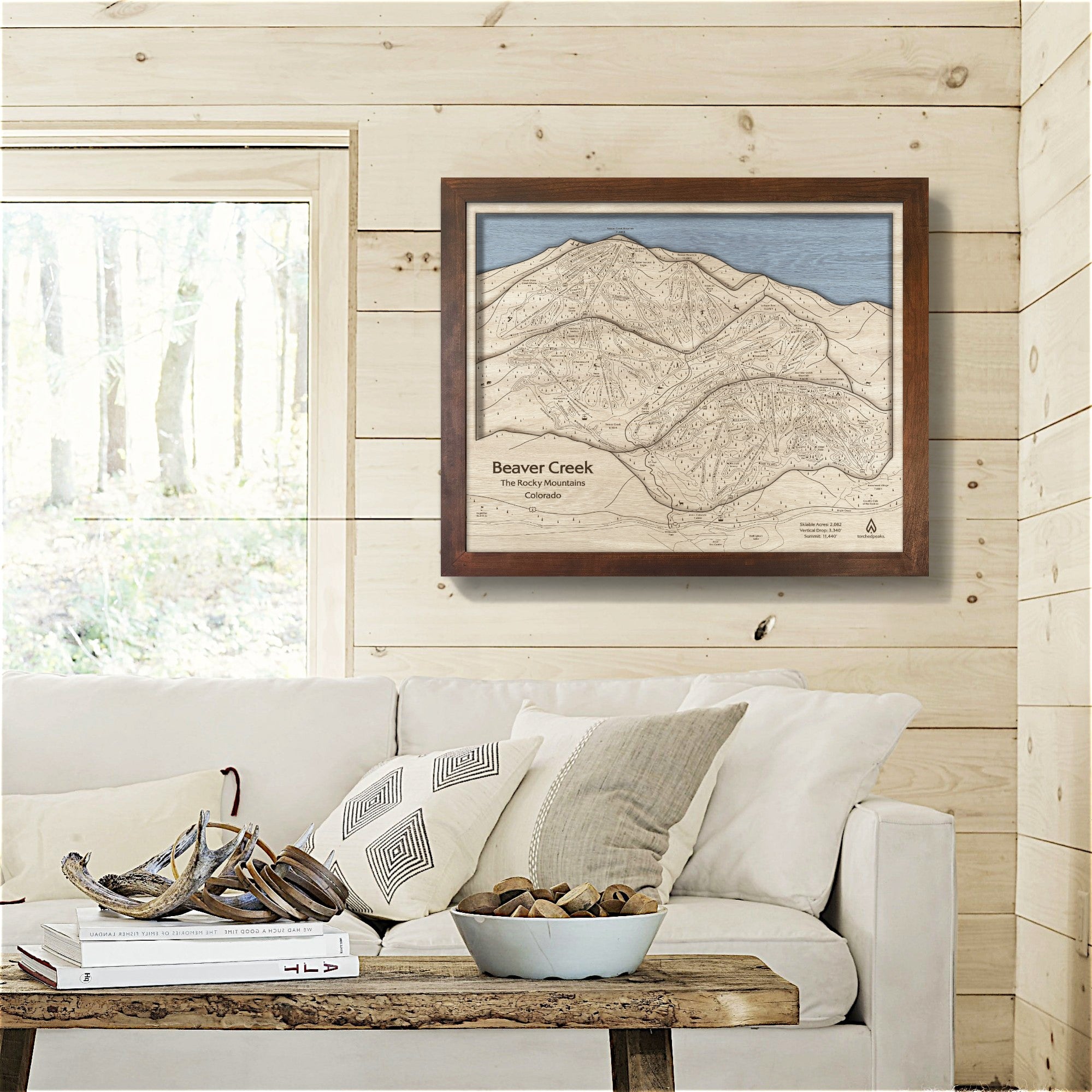 Beaver Creek Map, Wooden Ski map, Authentic Wood Ski Map by Torched Peaks