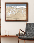 Beaver Mountain Utah Ski Map Artwork, Wooden Ski Poster, Skiing Decor