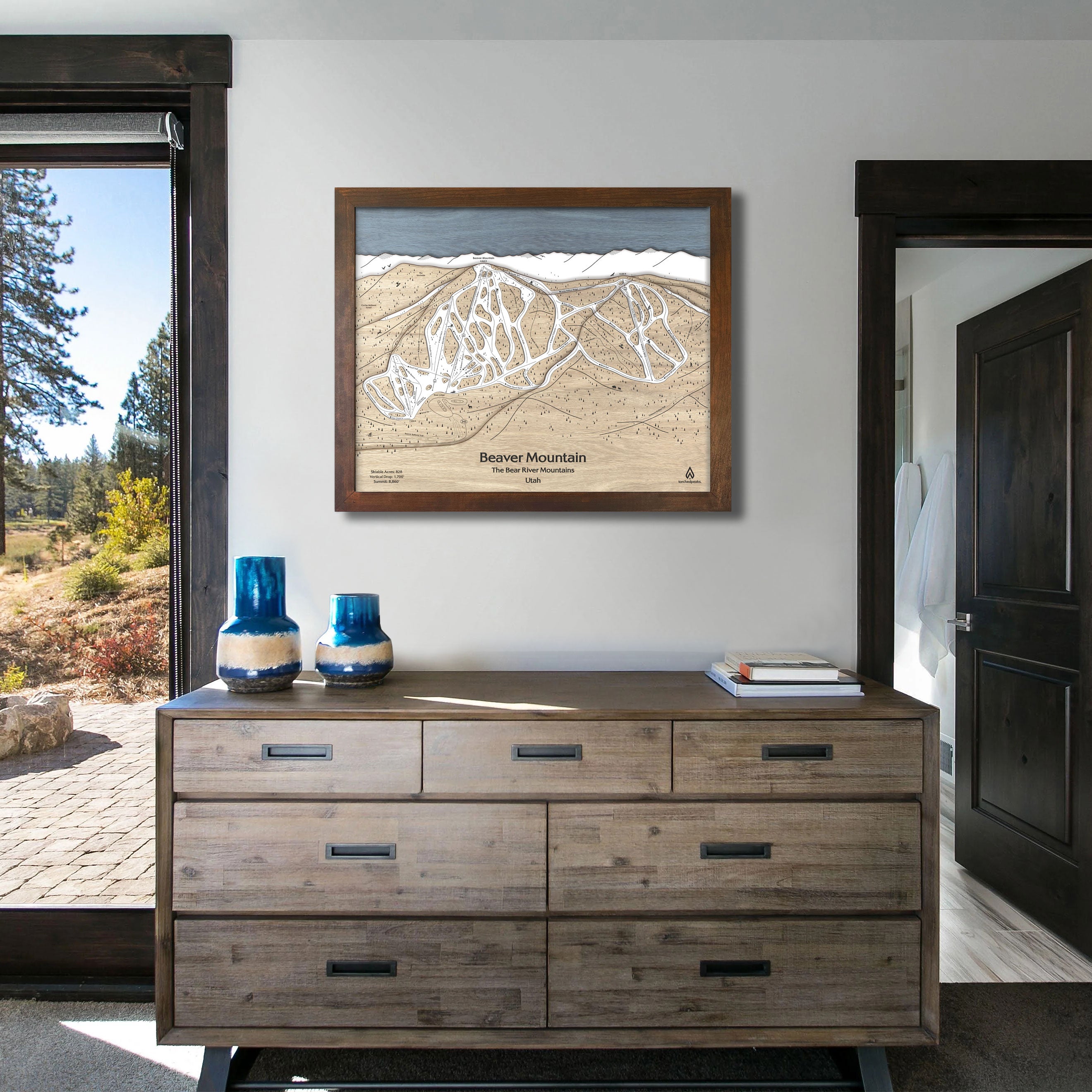 Beaver Mountain Ski Resort Map Wall Art