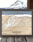 Beaver Mtn Utah Ski Resort Map Wall Art, Framed Skiing Art