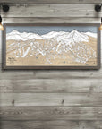 Big Sky Montana Wooden Ski Map, Framed Skiing Wall Art