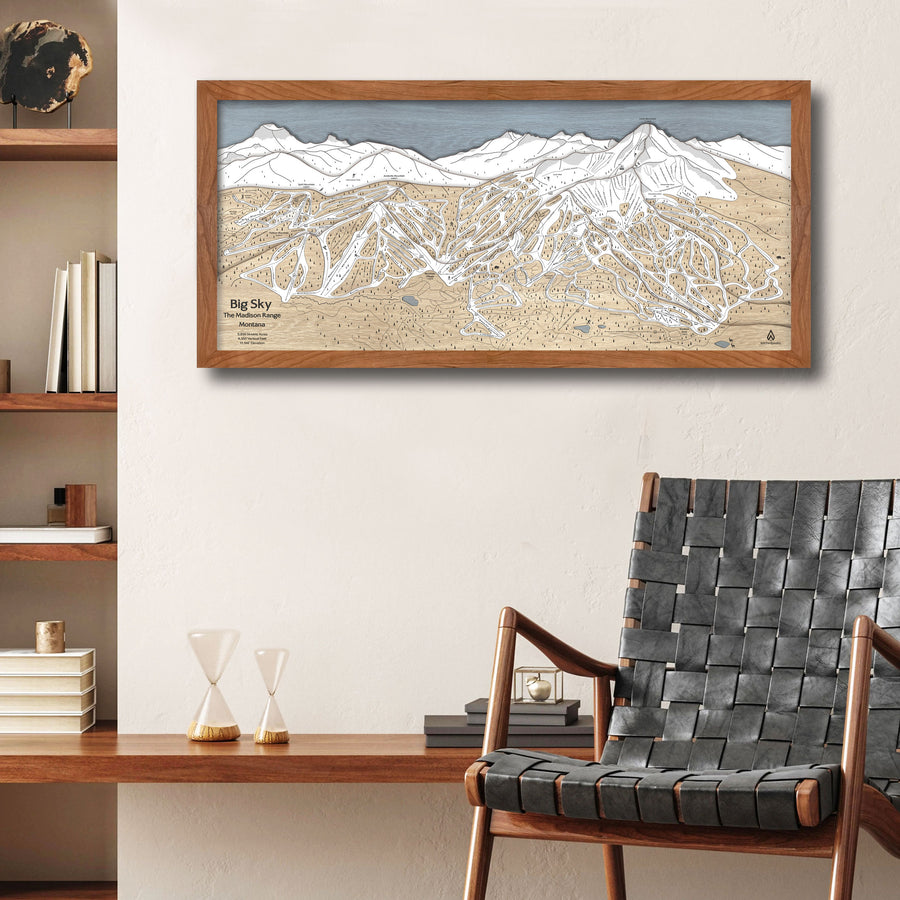 Big Sky Montana Wood Ski Map