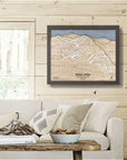 Bolton Valley Wooden Ski Map, Framed Map of Ski Trails