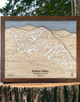 Bolton Valley laser-cut wood ski map