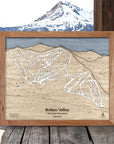 Bolton Valley 3D Wood Map, Framed Skiing Art