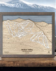 Bolton Valley Vermont Wooden Ski Trail Map, Skiing Wall Art