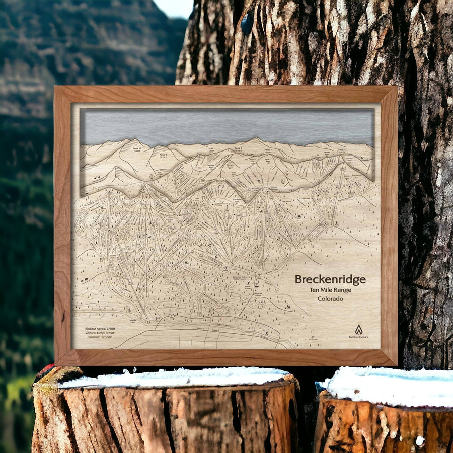 Beautiful Mountain Art: Breckenridge Wood Trail Map by Torched Peaks, artist Shawn Orecchio