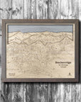 Breckenridge CO ski trail map, Skiing Poster on Wood