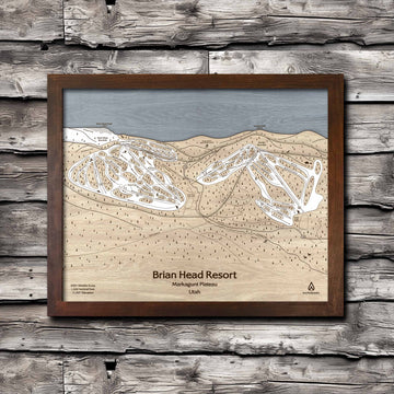 Brian Head Ski Resort Trail Map | 3D Wood Mountain Art | Torched Peaks