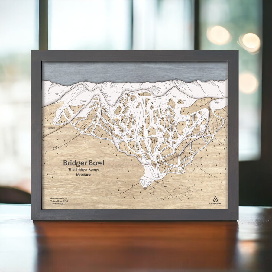 Best gifts for skiers: Bridger Bowl wooden ski map