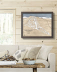 Burke Mountain VT 3D Wood Ski Map by Torched Peaks