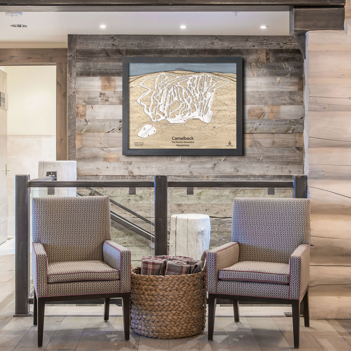 Camelback Resort, PA Ski Trail Map | 3D Wood Ski Resort Wall Art