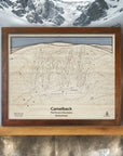 Camelback Ski Resort Wooden Trail Map designed by Artist Shawn Orecchio