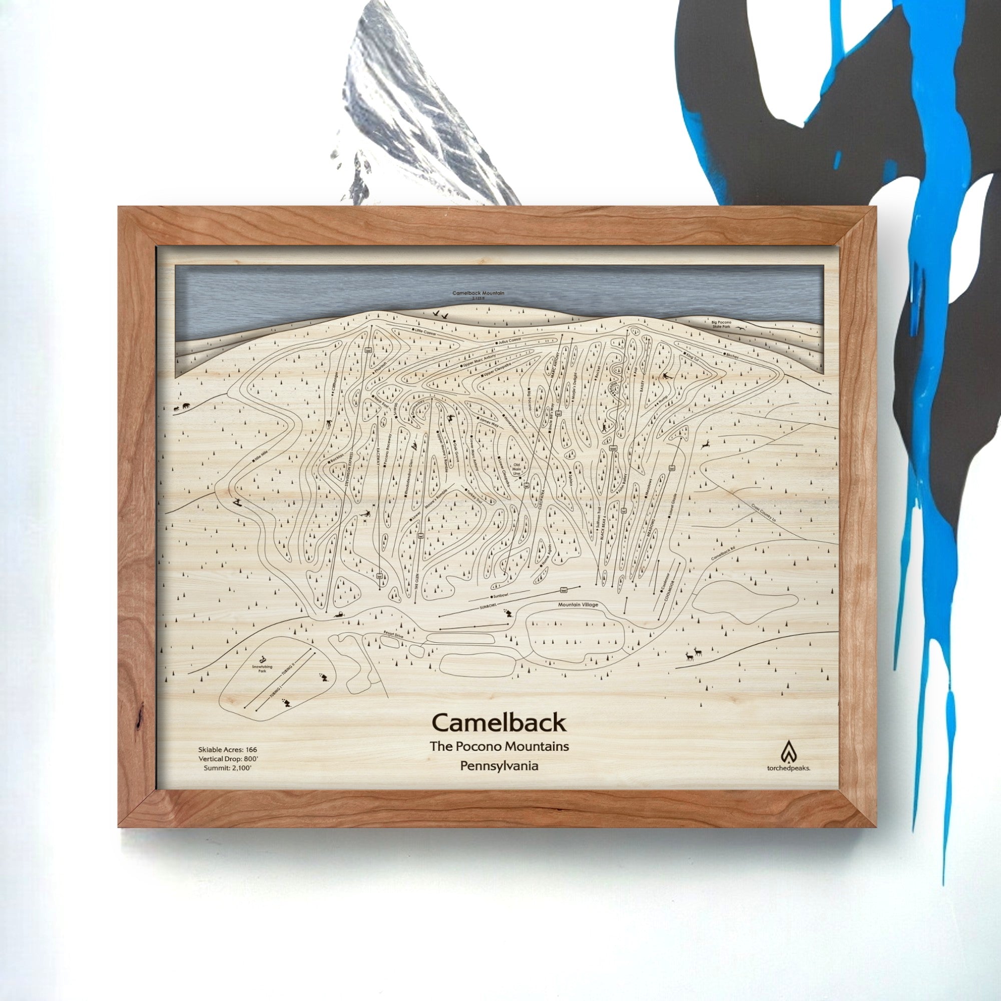 Camelback Ski Slope Map, PA, Poconos, Gift for Skiers