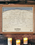 Camelback Ski Map, Ski Cabin Decor, 3D Layered Wood Map
