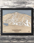 Cannon Mountain NH Ski Trail Map | 3D Laser-engraved Mountain Art | Torched Peaks