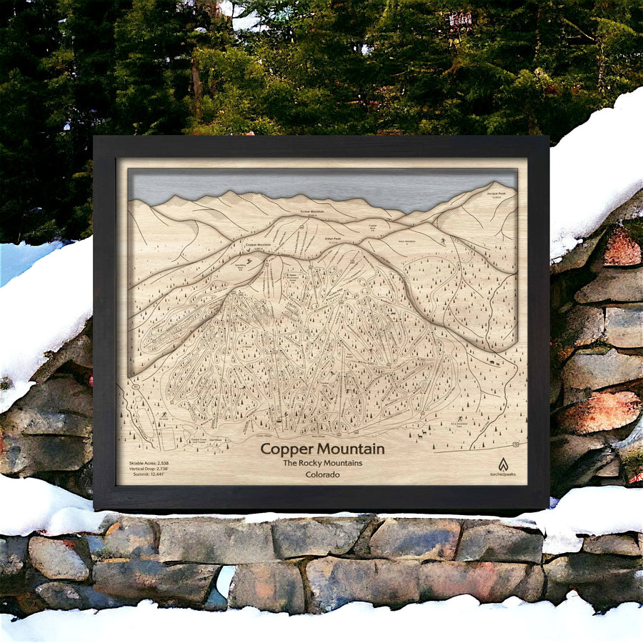 Copper Mountain 3D Wood Map, Oversized Wall Art