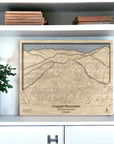 Office Decor for Skiers: Copper Mountain Wooden Map