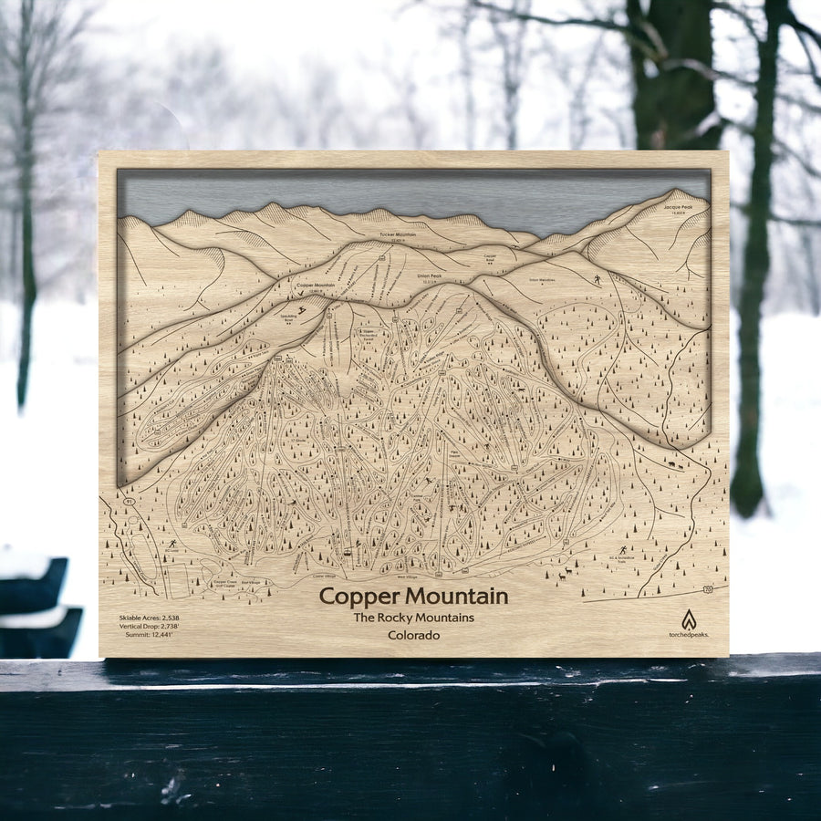 Unique Gifts for Skiers: Copper Mountain Colorado - 3D Wood Map