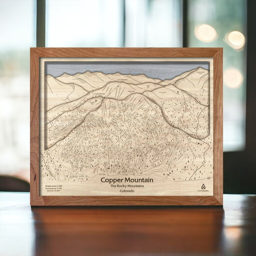 Gifts for snowboarders: Copper Mountain Ski Resort, Wooden Map