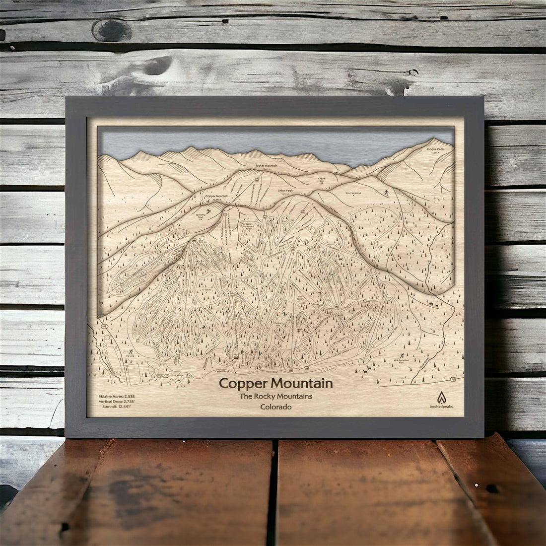 Copper Mountain, CO Ski Trail Map Art | 3D Wood Mountain Art | Skiing Decor