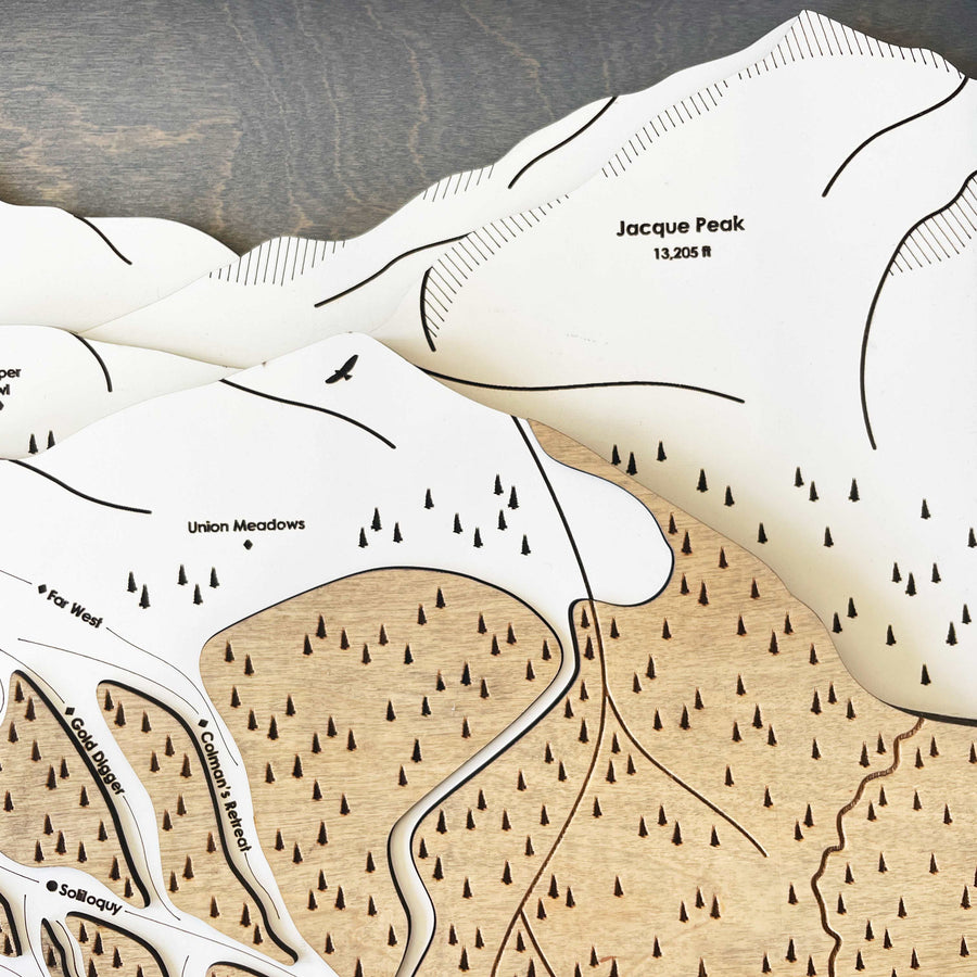 Copper Mountain Colorado Wooden Layered 3D Ski Map