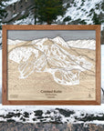 Crested Butte CO Ski Trail Map | 3D Wood Mountain Art,  Artist: Shawn Orecchio, Former Professional Snowboarder