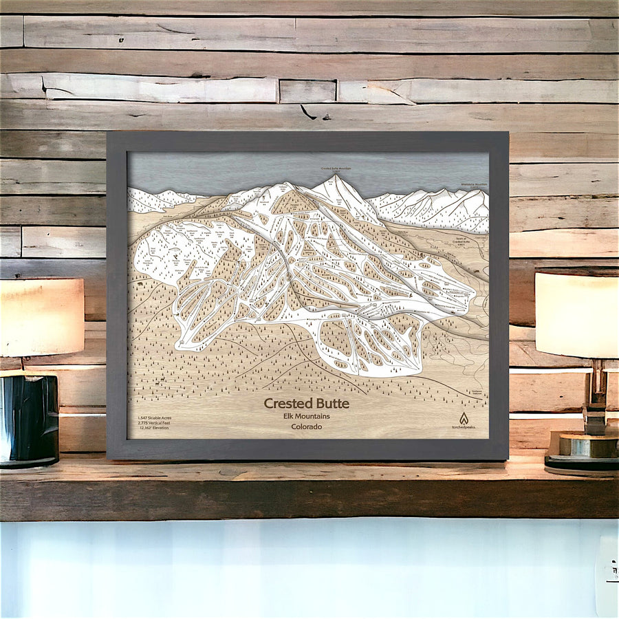 Gifts for Skiers, Crested Butte CO Ski Trail Map | 3D Wood Mountain Art , Crested Butte Mountain Bike Park
