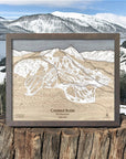 Skiing Gift for Couples, Crested Butte CO Ski Trail Map | 3D Wood Mountain Art Pos